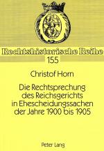 Cover-Bild Die Rechtsprechung des Reichsgerichts in Ehescheidungssachen der Jahre 1900 bis 1905