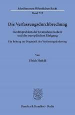 Cover-Bild Die Verfassungsdurchbrechung.