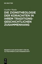Cover-Bild Die Zionstheologie der Korachiten in ihrem traditionsgeschichtlichen Zusammenhang