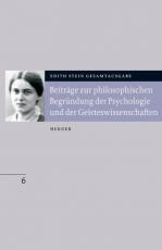 Cover-Bild Edith Stein Gesamtausgabe / Beiträge zur philosophischen Begründung der Psychologie und der Geisteswissenschaften