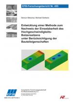 Cover-Bild Entwicklung einer Methode zum Nachweis der Einsetzbarkeit des Hochgeschwindigkeits-Bolzensetzens unter Berücksichtigung der Bauteileigenschaften