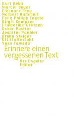 Cover-Bild Erinnere einen vergessenen Text