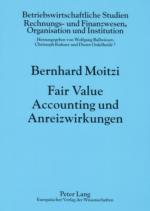 Cover-Bild Fair Value Accounting und Anreizwirkungen