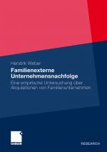 Cover-Bild Familienexterne Unternehmensnachfolge