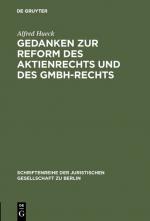 Cover-Bild Gedanken zur Reform des Aktienrechts und des GmbH-Rechts
