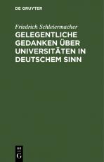 Cover-Bild Gelegentliche Gedanken über Universitäten in deutschem Sinn