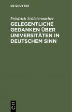 Cover-Bild Gelegentliche Gedanken über Universitäten in deutschem Sinn