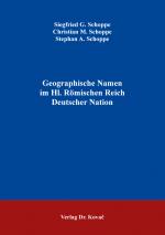 Cover-Bild Geographische Namen im Hl. Römischen Reich Deutscher Nation