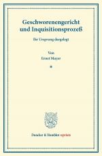 Cover-Bild Geschworenengericht und Inquisitionsprozeß.