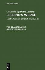 Cover-Bild Gotthold Ephraim Lessing: Lessing’s Werke / Briefe von Lessing