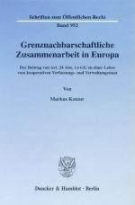Cover-Bild Grenznachbarschaftliche Zusammenarbeit in Europa.