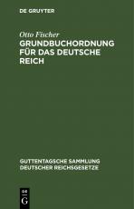 Cover-Bild Grundbuchordnung für das Deutsche Reich
