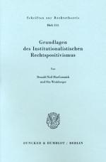Cover-Bild Grundlagen des institutionalistischen Rechtspositivismus.