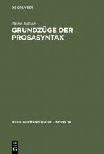 Cover-Bild Grundzüge der Prosasyntax