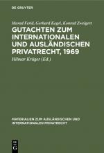 Cover-Bild Gutachten zum Internationalen und Ausländischen Privatrecht, 1969