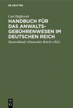 Cover-Bild Handbuch für das Anwaltsgebührenwesen im Deutschen Reich