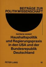 Cover-Bild Haushaltspolitik und Regierungspraxis in den USA und der Bundesrepublik Deutschland