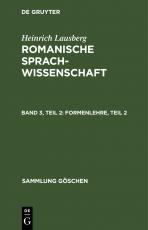 Cover-Bild Heinrich Lausberg: Romanische Sprachwissenschaft / Formenlehre, Teil 2