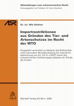 Cover-Bild Importrestriktionen aus Gründen des Tier- und Artenschutzes im Recht der WTO
