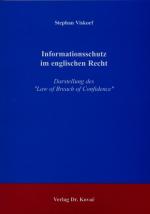 Cover-Bild Informationsschutz im englischen Recht