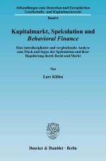 Cover-Bild Kapitalmarkt, Spekulation und Behavioral Finance.
