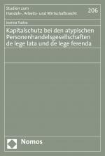 Cover-Bild Kapitalschutz bei den atypischen Personenhandelsgesellschaften de lege lata und de lege ferenda