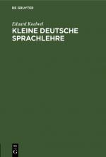 Cover-Bild Kleine deutsche Sprachlehre