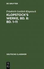 Cover-Bild Klopstock’s Werke, Bd. 8: Bd. 1–11