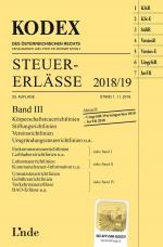 Cover-Bild KODEX Steuer-Erlässe 2018/19 Band III