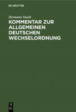 Cover-Bild Kommentar zur Allgemeinen Deutschen Wechselordnung