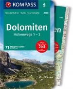 Cover-Bild KOMPASS Wanderführer Dolomiten Höhenweg 1 bis 3, 71 Touren mit Extra-Tourenkarte