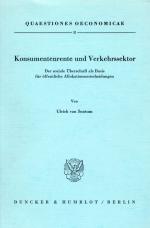 Cover-Bild Konsumentenrente und Verkehrssektor.