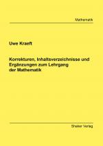 Cover-Bild Korrekturen, Inhaltsverzeichnisse und Ergänzungen zum Lehrgang der Mathematik