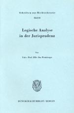 Cover-Bild Logische Analyse in der Jurisprudenz.