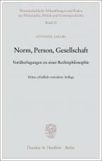Cover-Bild Norm, Person, Gesellschaft.
