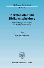Cover-Bild Normativität und Risikoentscheidung.