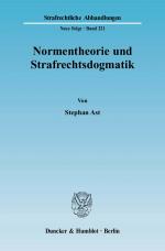 Cover-Bild Normentheorie und Strafrechtsdogmatik.