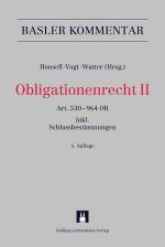 Cover-Bild Obligationenrecht II Art. 530-964 OR (Art. 1-6 SchlT AG, Art. 1-11 ÜBest GmbH