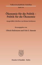 Cover-Bild Ökonomie für die Politik - Politik für die Ökonomie.