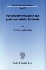 Cover-Bild Parlamentsverwaltung und parlamentarische Kontrolle.