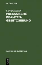 Cover-Bild Preußische Beamten-Gesetzgebung