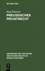 Cover-Bild Preußisches Privatrecht