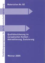 Cover-Bild Qualitätssicherung im europäischen Kontext - Akkredierung, Evaluierung