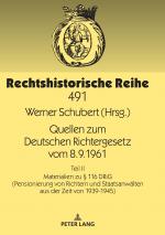 Cover-Bild Quellen zum Deutschen Richtergesetz vom 8.9.1961