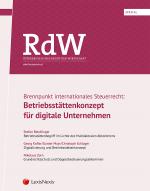 Cover-Bild RdW Spezial: Brennpunkt internationales Steuerrecht