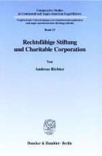 Cover-Bild Rechtsfähige Stiftung und Charitable Corporation.