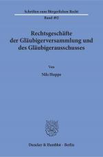 Cover-Bild Rechtsgeschäfte der Gläubigerversammlung und des Gläubigerausschusses.
