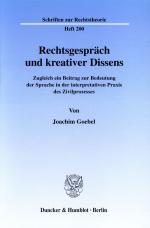 Cover-Bild Rechtsgespräch und kreativer Dissens.