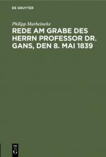 Cover-Bild Rede am Grabe des Herrn Professor Dr. Gans, den 8. Mai 1839