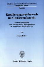 Cover-Bild Regulierungswettbewerb im Gesellschaftsrecht.
